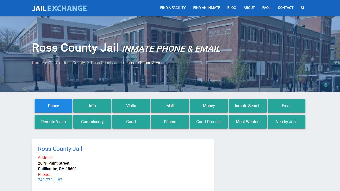 Inmate Phone - Ross County Jail, OH - Jail Exchange